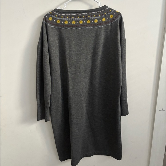 Matilda Jane Just Imagine Cozy Knit Sweater Dress Gray Metallic Womens L - Picture 3 of 6